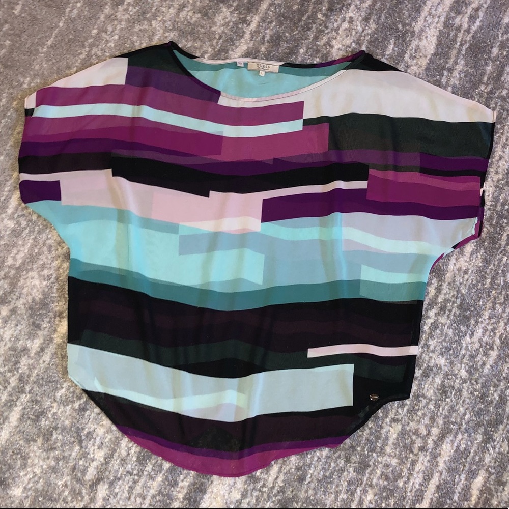 Guess color-block poncho